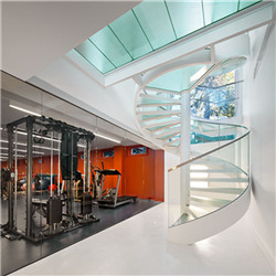 Residential Glass Spiral Staircase With Glass Railing 